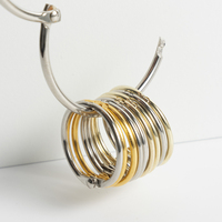 Anillo de Encuadernación Circular Metálico Dorado de Venta Directa de Fábrica TC, Tamaño 30*30, QHK-2.2-25Gold, Ligero, Sin Imán, para Cuadernos y Tarjetas