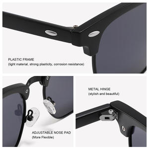 Nuevas Gafas de Sol Retro de Estilo Europeo Americano con Media Montura para Hombre, UV400 Polarizadas, Marco de PC, Lentes Negras TAC, Protección Solar - Product Image 5