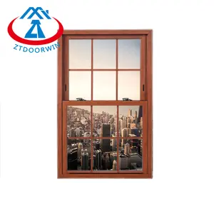 ZHTDOORS China Manufacturer Double Hung Wooden Windows Wooden Windows Double Hung Bulk Double Hung Windows