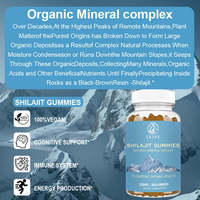 Bonbons Gommeux à la Résine de Shilajit Pur de l'Himalaya, aux Champignons et à l'Ashwagandha, Marque Blanche, pour Renforcer l'Immunité et la Vitalité