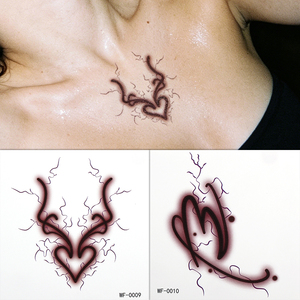 Tatouage temporaire imperméable à effet estompé, 12 symboles du zodiaque, autocollant de tatouage pour une esthétique Y2K - Product Image 1