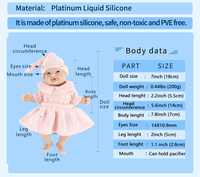 7-Zoll 100 % Vollsilikon-Reborn-Babypuppe, Lebensechte Mini Lächeln-Mädchen-Puppe für Anti-Stress, Realistisches Kinderspielzeug