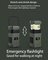 Lampe de poche solaire et à manivelle 14W, 10000 mAh, lanterne de camping avec SOS et radio FM domestique NOAA DAB Plus pour la survie