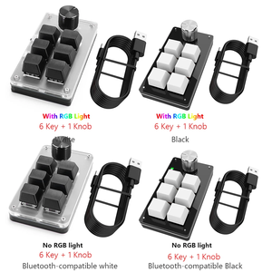 Mini <span class=keywords><strong>clavier</strong></span> de programmation personnalisé 6 touches 1 bouton rotatif RGB, <span class=keywords><strong>clavier</strong></span> mécanique USB filaire à échange à chaud pour jeux avec macros programmables - Product Image 3