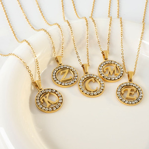 <strong>Jewelry</strong> Making <strong>Supplies</strong> Wholesale Initial English Letter Fashion Initial <strong>Jewelry</strong> Necklace Stainless Steel Necklace - Product Image 2