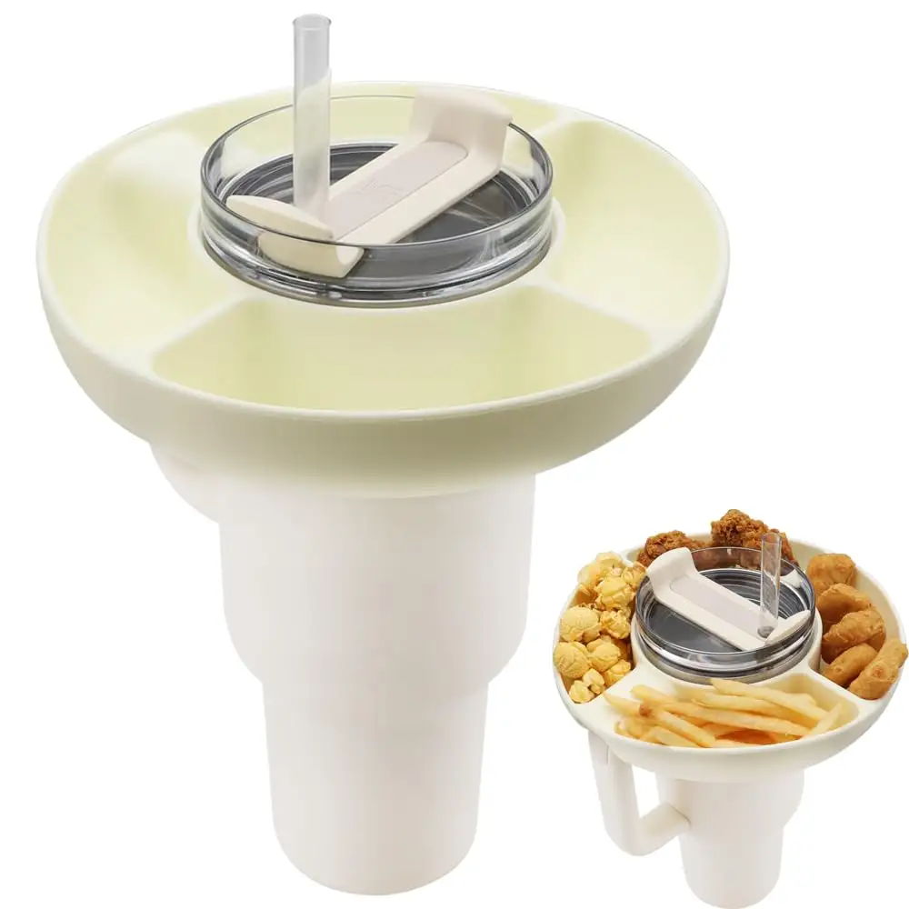 BPA Free lavabile in Silicone per lavastoviglie ciotola Snack per Stanley Cup 40 oz con manico vassoio Snack per Stanley Tumbler