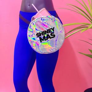 กระเป๋าใส่ขากางเกงโฮโลแกรมทรงกลม14 "กระเป๋าคาดขาแบบปรับสายได้กระเป๋าใส่โทรศัพท์สีเงินกันน้ำดีไซน์ใหม่ - Product Image 1