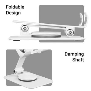 Metal Rotating Mobile Stand Aluminum Alloy <b>Foldable</b> Collapsible Mobile Holding Cell Phone Holder Display <b>Desk</b> Stand for Mobile - Product Image 5