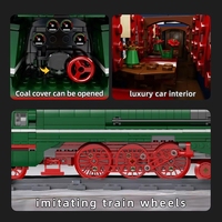 Mould King 12007 Elektronik Uzaktan Kumandalı BR18 201 Alman Tren Modeli Plastik DIY Yapım Blokları Oyuncak Seti