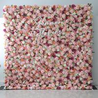 Mur floral artificiel en feuilles vertes et roses blanches naturelles pour la décoration d'hôtels, centres commerciaux, fêtes nuptiales et boutiques