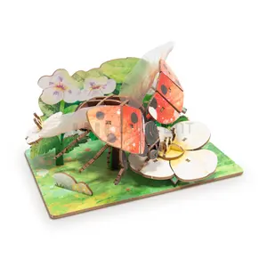 Wincent新设计可选材料紫外印刷七星体球虫动物3d模型儿童木制玩具