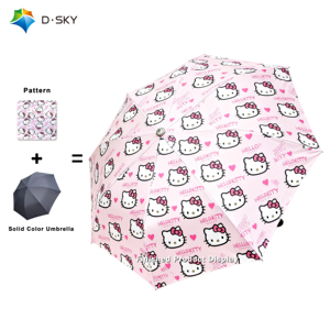 Nhật Bản hoàn toàn tự động dễ thương của phụ nữ ô với biểu tượng tùy chỉnh dễ thương <span class=keywords><strong>Kitty</strong></span> Ô Dù cá nhân - Product Image 1