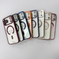 Étui de téléphone magnétique de luxe en TPU électroplaqué pour iPhone 18 Pro Max 17 16 15 14, coque transparente de protection de l'appareil photo pour iPhone 18