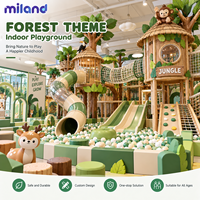 Équipement de terrain de jeu intérieur : Aventure en forêt avec maison dans les arbres pour cafés ludiques, structure multi-niveaux, service d'installation, tapis de trampoline