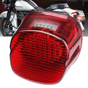 Wukma 135 LEDs LED Tail Light W/Red Lens Compatible For Motorcycle Street Glide Laydown Brake Light Tail Light