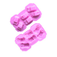 INTODIY Lot de 6 moules en silicone pour voiture : moule à chocolat, moule à gelée, moule à glaçons, moule à savon froid, moule d'aromathérapie, moule de cuisson
