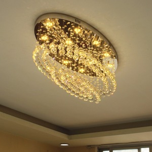 Lustre en cristal moderne de luxe pour salon, luminaire élégant haut de gamme pour salle à manger, chambre à coucher - Lumière principale pour villa - Product Image 4