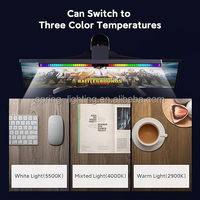Barra de Iluminación LED Moderna de Aluminio con Alimentación por CC para PC/Laptop/TV con WiFi y Control Táctil - Lámpara de Escritorio con Protección Ocular