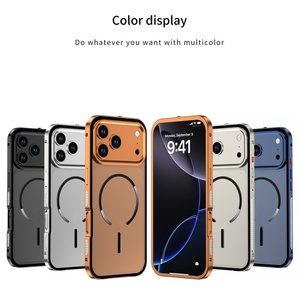 เคสโทรศัพท์แม่เหล็กแบบด้าน วัสดุ PC สำหรับ iPhone 17 14 15 16 Pro Max พร้อมกรอบระบายความร้อนอะลูมิเนียมอัลลอยด์ ป้องกันการกระแทก ขายดี - Product Image 2