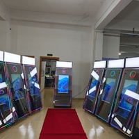 Photomaton interactif entièrement métallique à impression instantanée 360°, écran tactile, éclairage d'ambiance LED, compatible avec les appareils photo reflex, les smartphones et les iPad