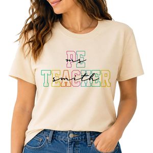 Camiseta personalizada para profesores, camiseta con nombre personalizado para profesores de educación física, unisex, 100 algodón, tejido suave, manga regular - Product Image 1