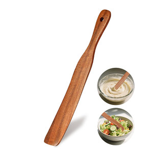 Utensilios de Cocina, Batidor de Masa Antiadherente con Mango Largo de Madera de Acacia, Espátula Delgada para Mezclar, para Masa Madre, Alcanza el Fondo del Tarro - Product Image 6