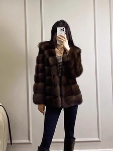 Russian <strong>Black</strong> Gold Starry-Studded <strong>Coat</strong> for <strong>Women</strong> 2025 Winter New Arrival Mid-Length Eco-Friendly Faux Fur Casual <strong>Hooded</strong> Jacket - Product Image 5