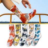 Chaussettes personnalisées en mélange de coton de qualité supérieure, imprimées numériquement, effet tie-dye - Design tricoté respirant unisexe pour la vente en gros