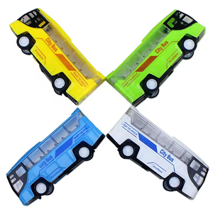 Juguete Educativo para Niños, Paquete <span class=keywords><strong>de</strong></span> 4 Mini Coches <span class=keywords><strong>de</strong></span> Juguete, Modelo <span class=keywords><strong>de</strong></span> Autobús Escolar <span class=keywords><strong>de</strong></span> Dibujos Animados, Juguete <span class=keywords><strong>de</strong></span> Plástico, Vehículo en Miniatura - Product Image 4