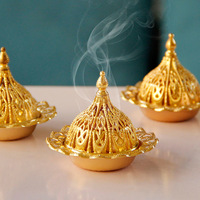 Haute Mini brûleur d'encens en métal à la main conception pyramidale pour bureau salon décor à la maison nouveau Style musulman arabe du Moyen-Orient