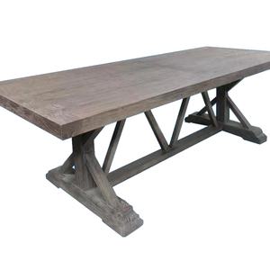 Meubles de maison rustiques américains, table à manger carrée en bois recyclé massif, 8 places, haut de gamme - Product Image 2