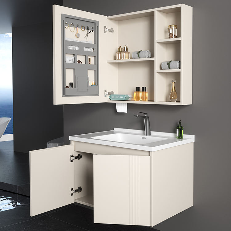 Modern Minimalist Hotel Project Wall Hung Bathroom Vanity with Ceramic ...
