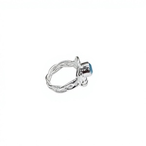 Bague artisanale en argent sterling 925 avec calcédoine bleue, bijoux de créateur faits à la main pour femmes, vente en gros JAIPUR SILVER - Product Image 4