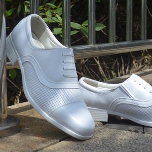 <b>White</b> Leather Formal Dress Shoes Men Pointed Toe Wedding Groom Mesh <b>Lace</b> Up Oxford Style - Product Image 3