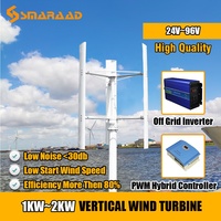 Turbine à vent eolienne 2000 lames en alliage d'aluminium, axe Vertical, SH, 48V 96V, 2kw, générateur