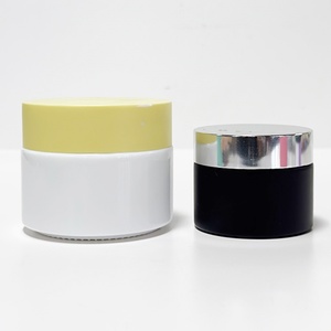 Hot Sale 5g 15g 30g 50g 100g 200g Cosmetic Plastic Lid Glass Jar, 50g Face Cream Red pink White Glass Jar with Red White Lid - Product Image 6