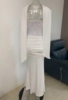 Nouvelle Collection Printemps-Été 2026 : Robe Longue Sexy à Bretelles Fines avec Écharpe, Paillettes, Coupe Ajustée, Plissée, Lacets, pour Soirées, pour Femmes