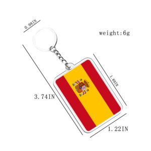 Acrylic Keychains & Pendants Light Keychains Spain Flags Various Countries Accessories for Fans - Product Image 2