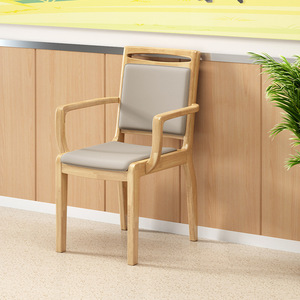 เก้าอี้ไม้เนื้อแข็งหุ้มเบาะสำหรับผู้สูงอายุ เก้าอี้รับประทานอาหาร - Product Image 1