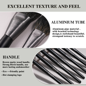 BEILI OEM ODM Manufacturer Competitive Price Best Quality Professional Makeup Brush Beauty <strong>Tools</strong> 10 Pcs Black Blending Brush - Product Image 5