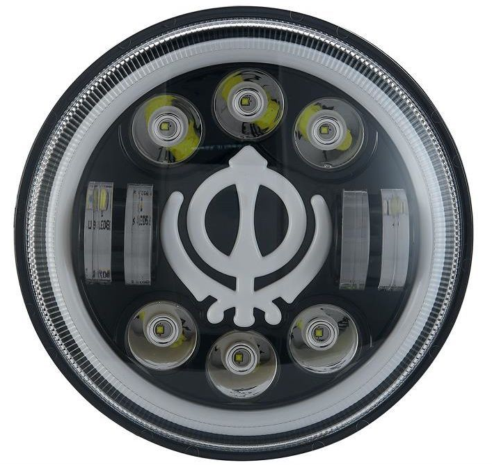 Передняя фара для мотоцикла, 7 дюймов, светодиодная с гало, поворотная Одиночная фара для Harley, для Jeep Wrangler, Harley, для транспортных средств Harley, грузовиков