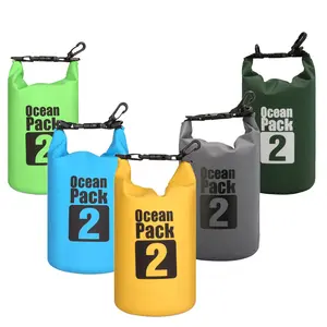 15L PVC Foldable Dry Bag Lightweight Kayak Boat Gear Backpack with Waterproof Phone Pouch for Beach Use