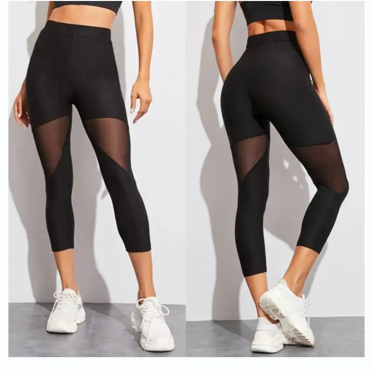 Toptan fabrika doğrudan satış özel Logo Yoga spor Legging giymek Lady katı naylon Blend yüksek bel sahil kapri pantolonlar