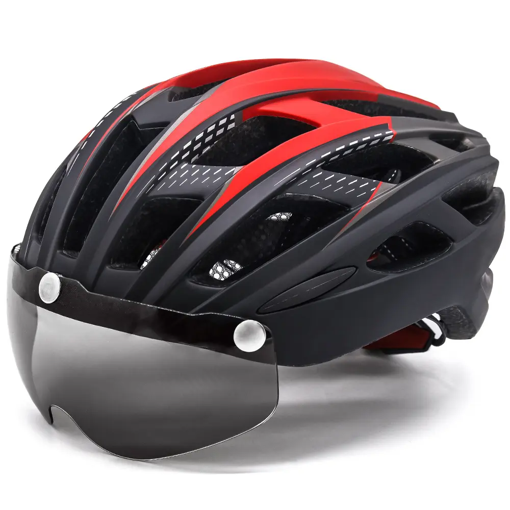 2023 neue einteilige Form Erwachsenen Fahrrad helm Fahrrad verstellbarer Stirnband Fahrrad helm mit Schutzbrille