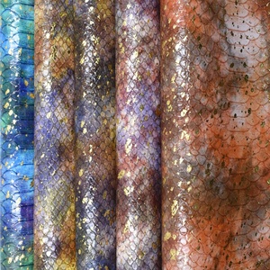 1Mm Kim Loại Vàng Foiled <span class=keywords><strong>Python</strong></span> Rắn Da Động Vật Da Rắn PU Emboss Giả Da Cuộn Cho Túi Xách Giày Ví - Product Image 2