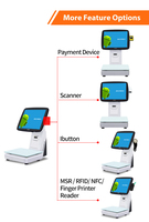 POS-система ZHONGJI TS7D с мультисистемной ОС, емкостным сенсорным экраном, Bluetooth, Wi-Fi 6, NFC, термопринтером для супермаркетов и кассовых операций