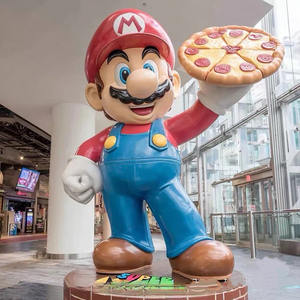 Decoración para el Hogar al por Mayor, Artesanía de Resina de Fibra de Vidrio, Estatua de <span class=keywords><strong>Mario</strong></span> Bros de Tamaño Real con Pizza, Figura de Anime, Escultura para Decoración - Product Image 4