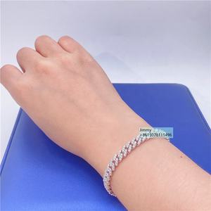 Pulsera de Cadena de Eslabones Cubanos de Moissanita VVS de 6mm de Gran Venta, Joyería Helada Estilo Hip Hop de Plata Esterlina 925 con Engaste de Garras - Product Image 6
