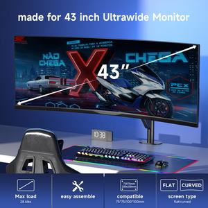 MD72M 27 "-43" 13kg Resorte de gas de alta resistencia Brazo de monitor único Soporte de escritorio Soporte de pantalla curvo negro Soporte de computadora VESA Mount - Product Image 2