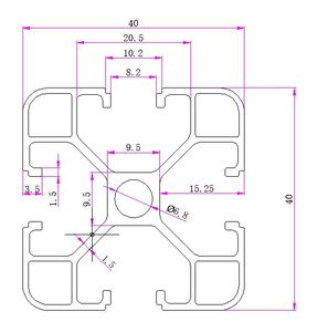 Fournisseur de profilés en <span class=keywords><strong>aluminium</strong></span> à rainure en <span class=keywords><strong>T</strong></span> 4040 sur mesure, argent blanc, tempérament T3-T8, longueur de 1 mètre - Product Image 2